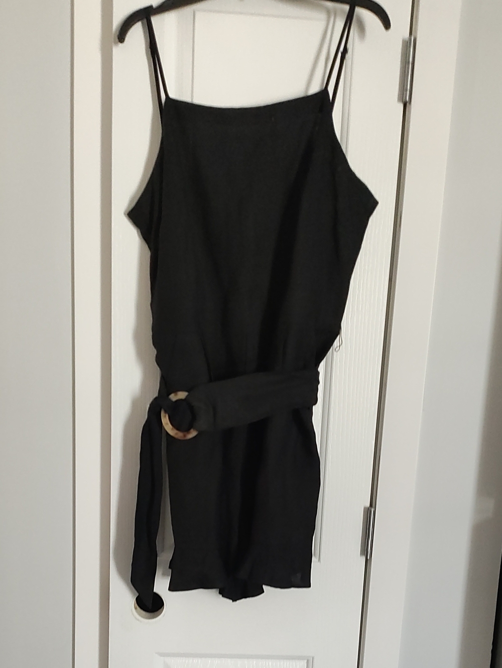 LOFT Black Sleeveless Mini Romper with Belt